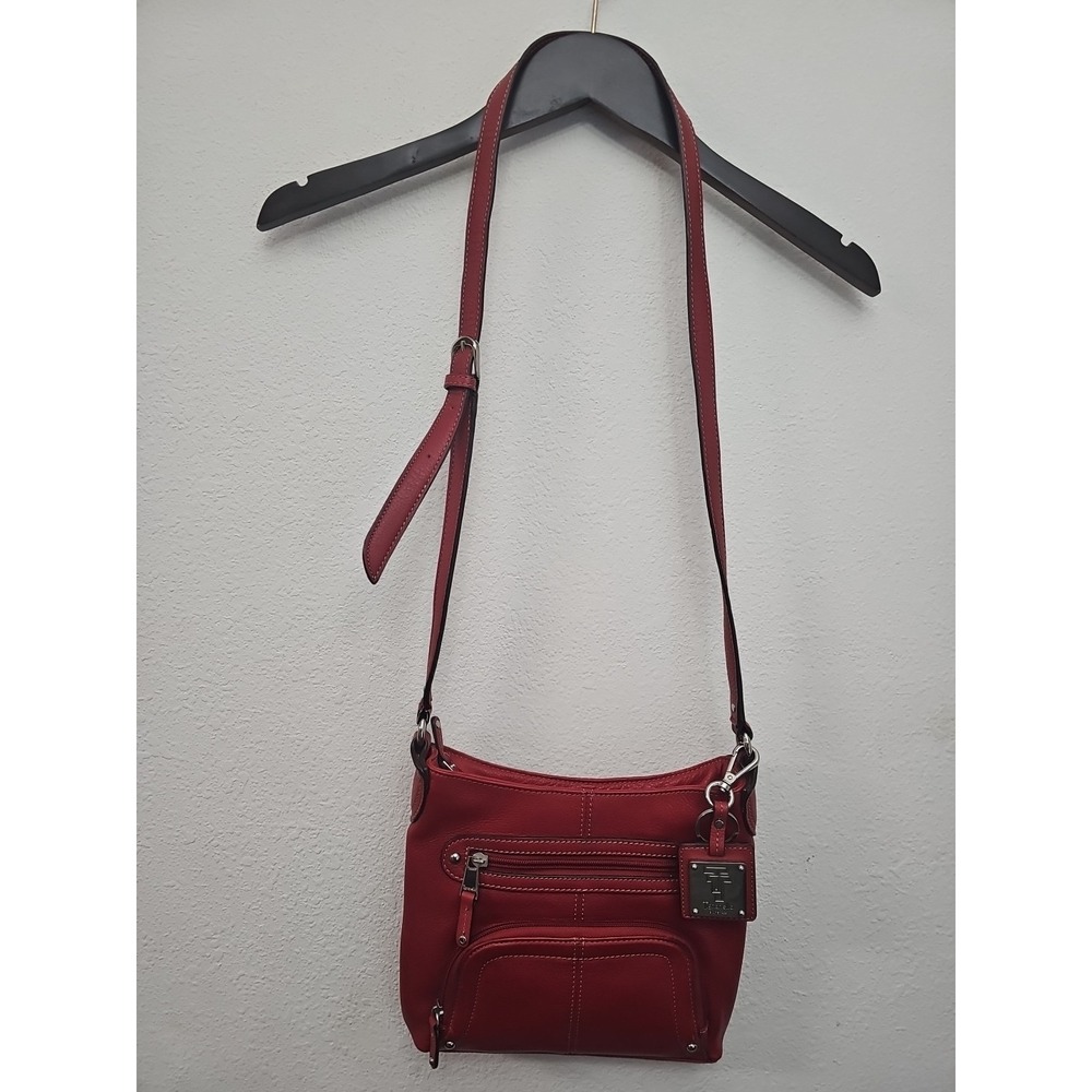 Tignanello Leather Crossbody Dark Red